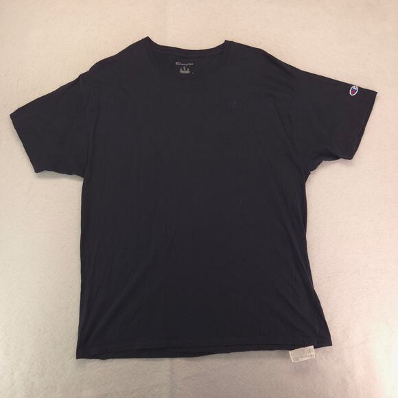 Champion Casual Short Sleeve Crew Neck T Shirt Mens Size Extra Large XL Navy - Picture 2 of 6